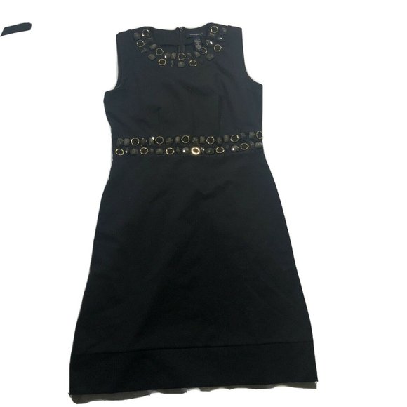 Banana Republic Stone‎ Embellished Black Shift Slee - Picture 1 of 8